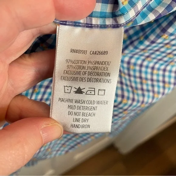 Robert Graham Modern Americana Blue Plaid Contrasting Collar Shirt L - Picture 13 of 14